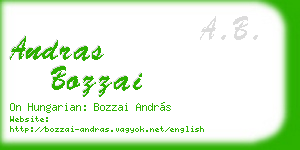 andras bozzai business card
